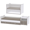 Letto COMBO Variante A /letto per adolescenti con armadio; lettino per neonati/ * In questa variante il letto si può utilizzare contemporaneamente da due bambini/